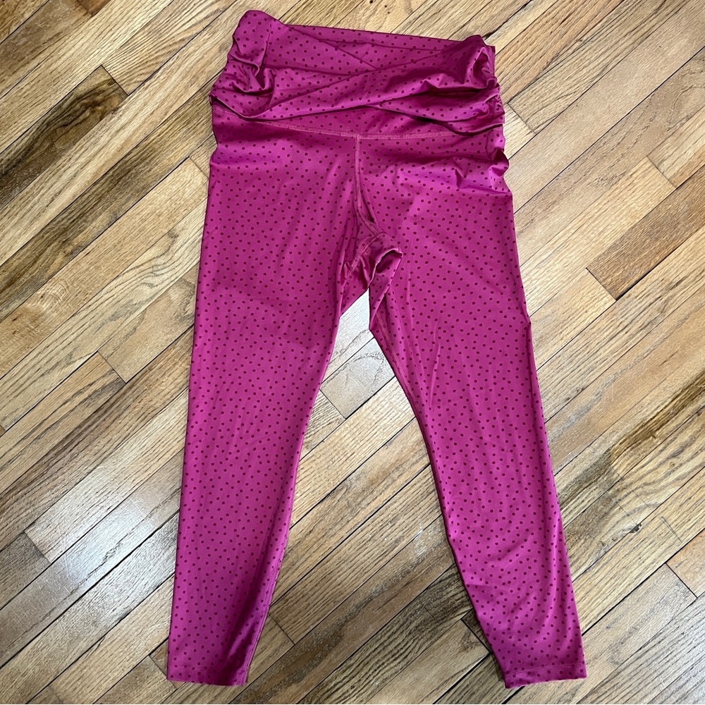 Nike Dri-Fit Magenta Leggings Women’s Large High Rise Foldover Waist Size Large